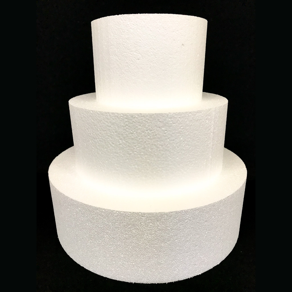 3pc ROUND CAKE DUMMY set w/round edges 3 Thick by 6, 8, 10 EPS Foam  Wedding