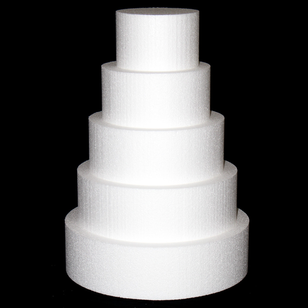 Round Cake Dummy Set of 5 Dummies from 8" to 16" by Shape Innovation, Inc.