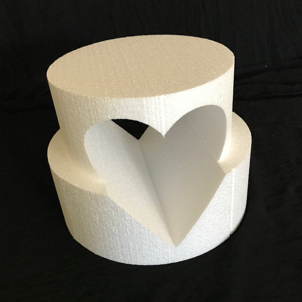 Specialty, Round Cake Dummy with Heart Shaped Cutout by Shape Innovation, Inc.