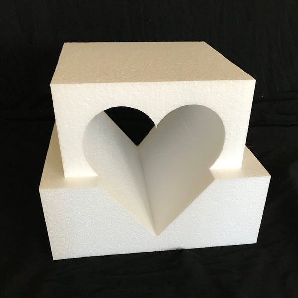 Specialty, Square Cake Dummy with Heart Shaped Cutout by Shape Innovation, Inc.